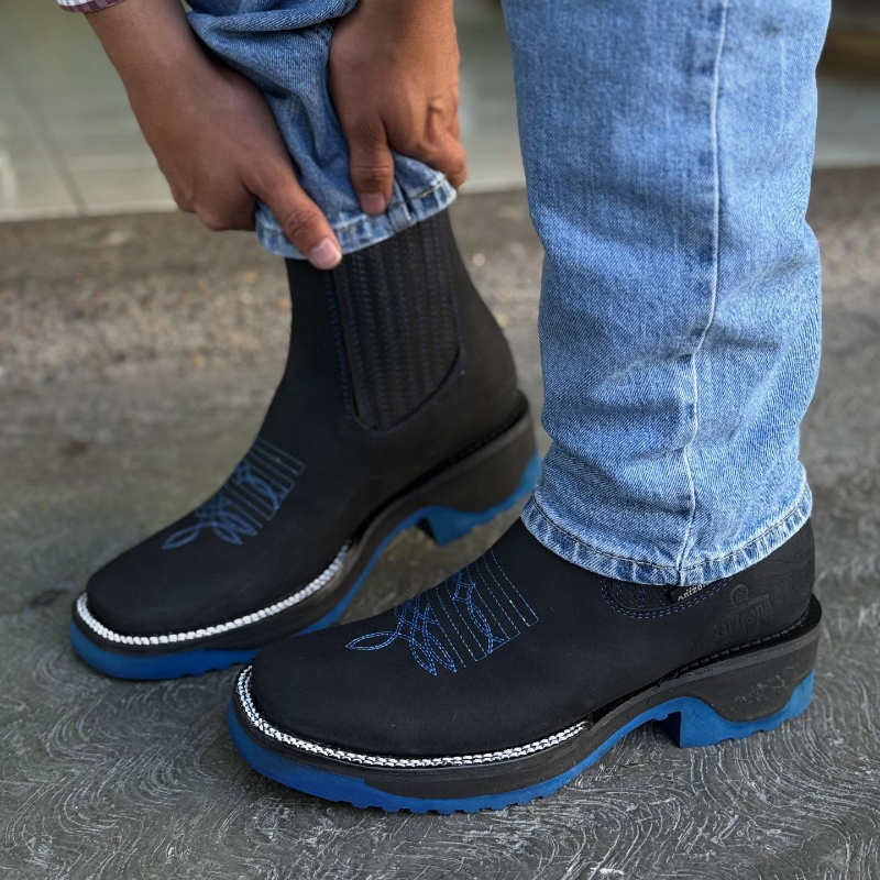 Stitches Blue Sole Cowboy Boots