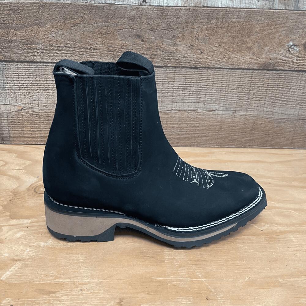 Embroidery Design Western Ankle Boot - Square Toe