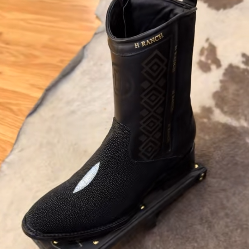 Black Full Manta Western Boots