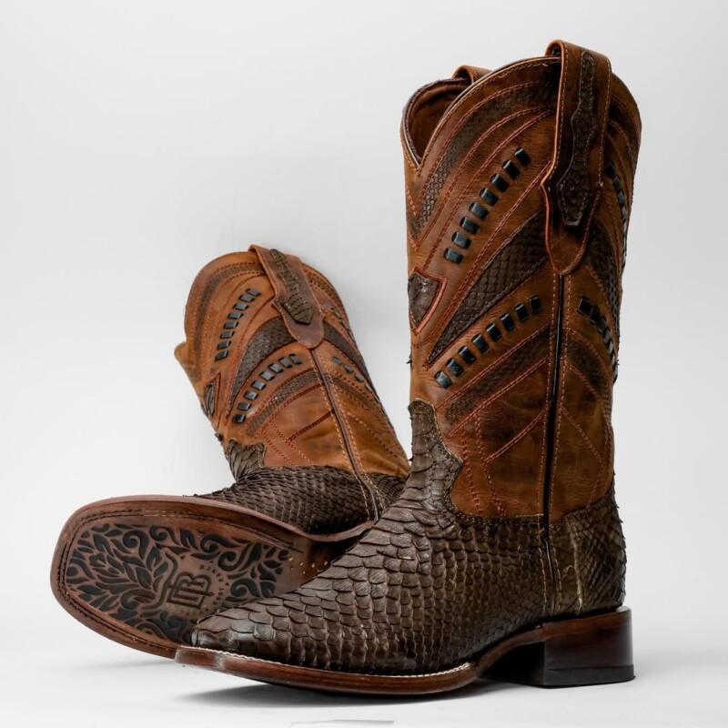 GENUINE Matte Brown Python Boots