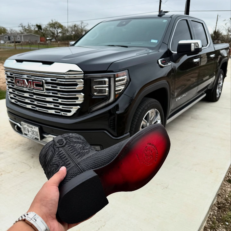 Unique Matte Black Python Boots