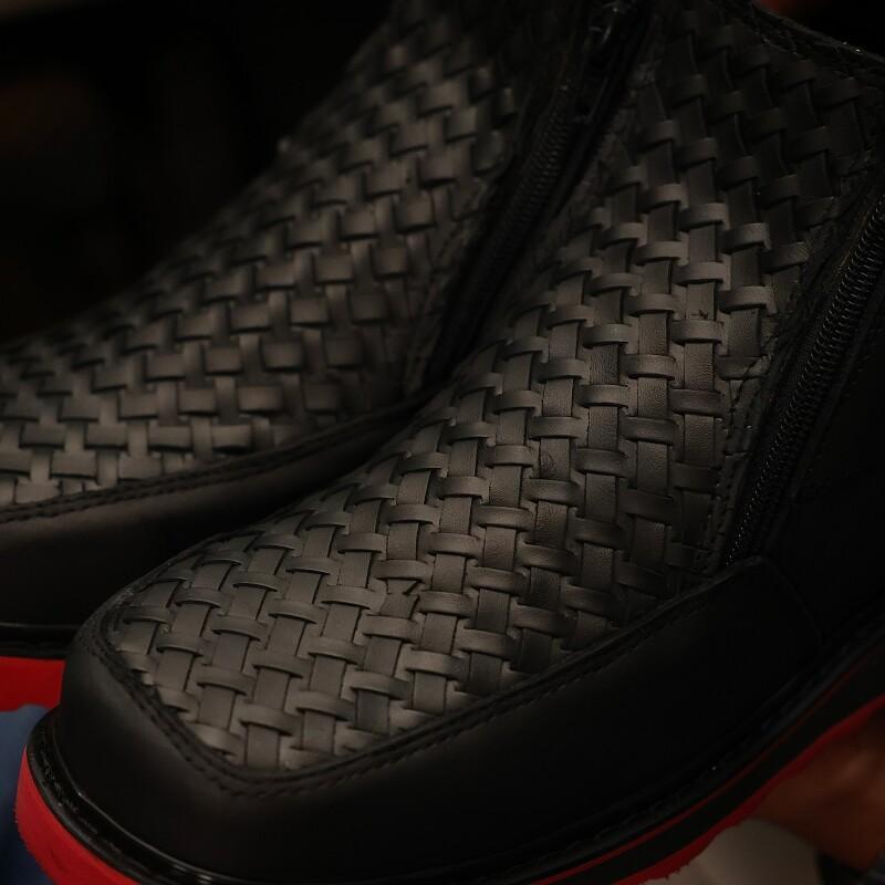 Black Basketweave Cowboy Boots