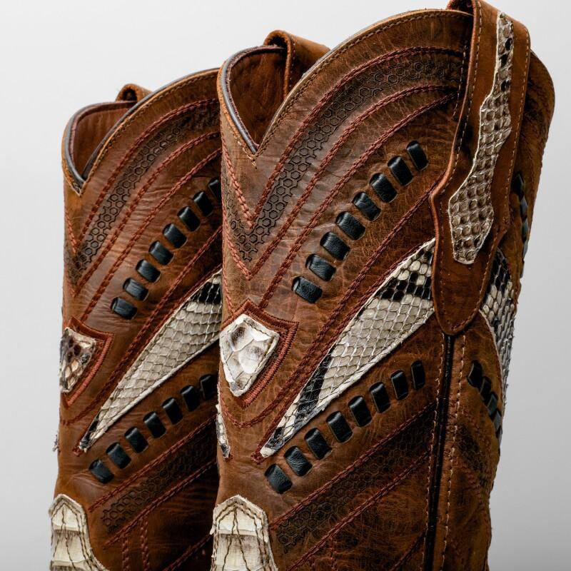 Genuine Python Boots - Square Toe