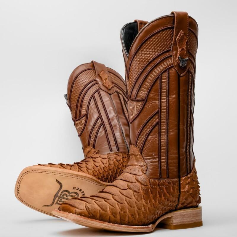 Matte Tan Jumbo Python Boots