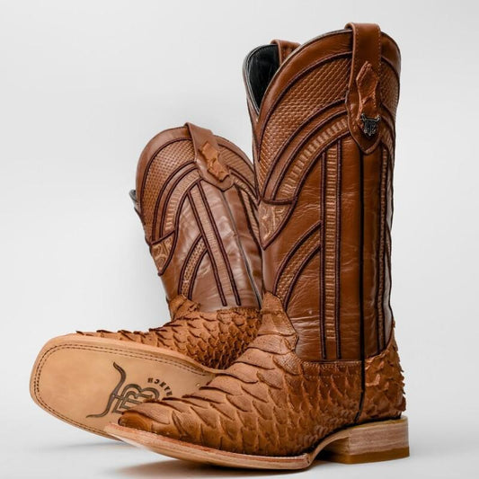 Matte Tan Jumbo Python Boots