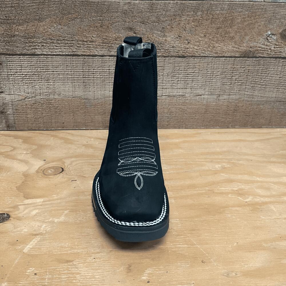 Embroidery Design Western Ankle Boot - Square Toe