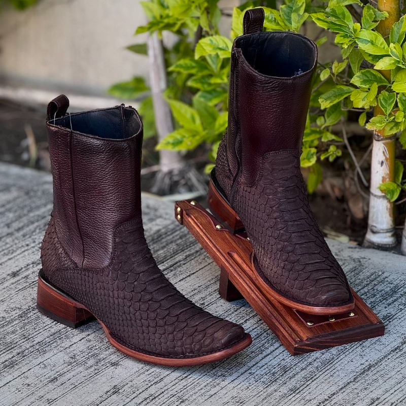 Original Tobacco Python Leather Boots
