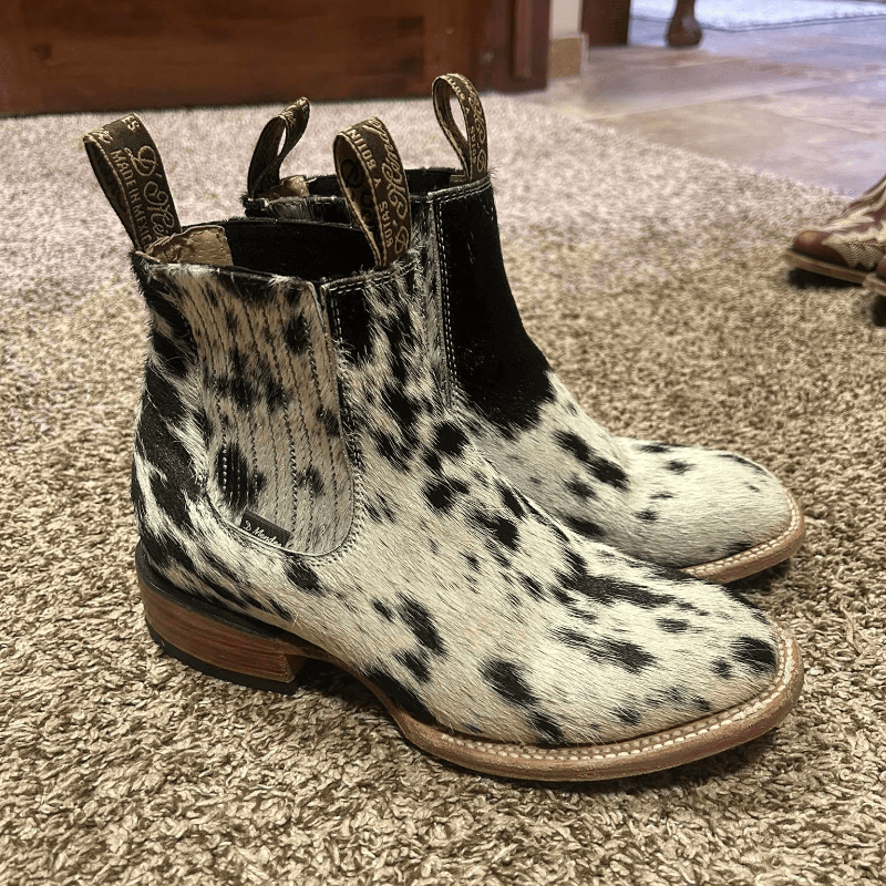 Hair-on Cowhide Western Ankle Boots