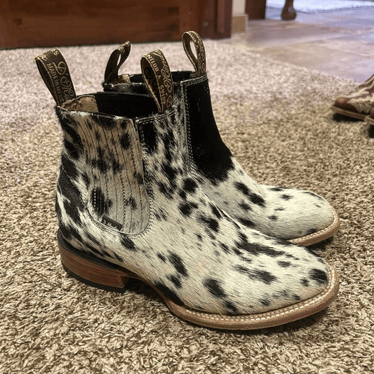 Hair-on Cowhide Western Ankle Boots