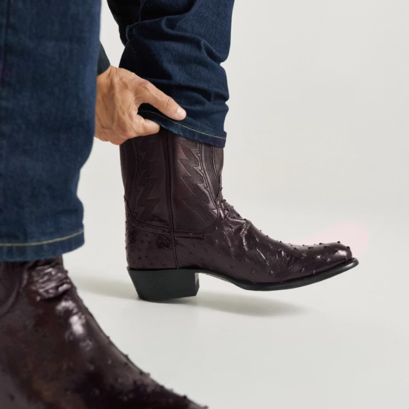 The Wyatt Blackcherry Ostrich Boot
