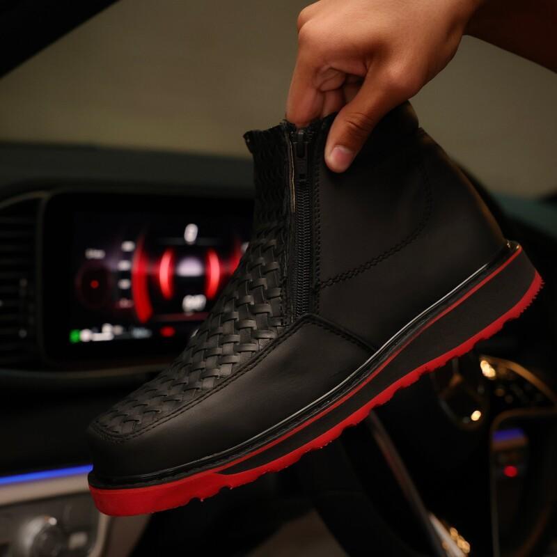 Black Basketweave Cowboy Boots