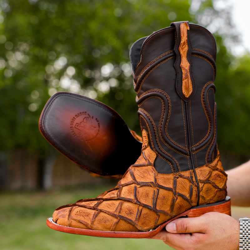 Artisan Rustic Matte Piraroucu Boots - Square Toe