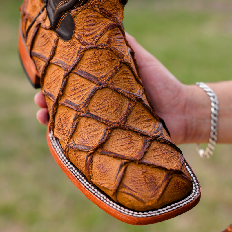 Artisan Rustic Matte Piraroucu Boots - Square Toe