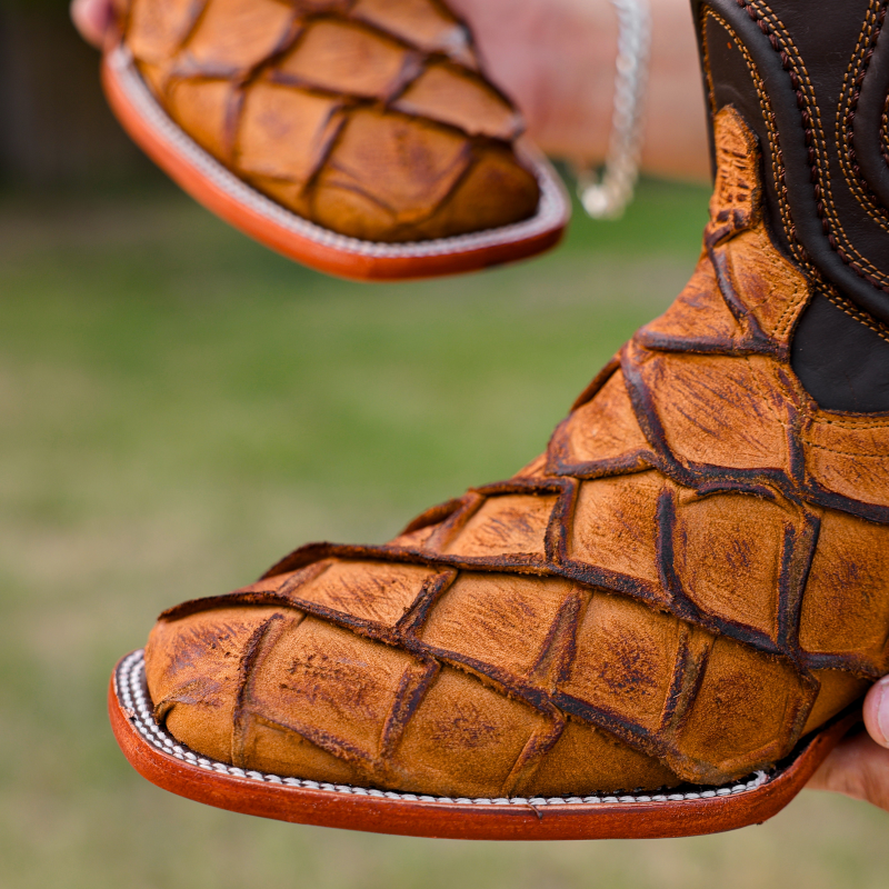 Artisan Rustic Matte Piraroucu Boots - Square Toe