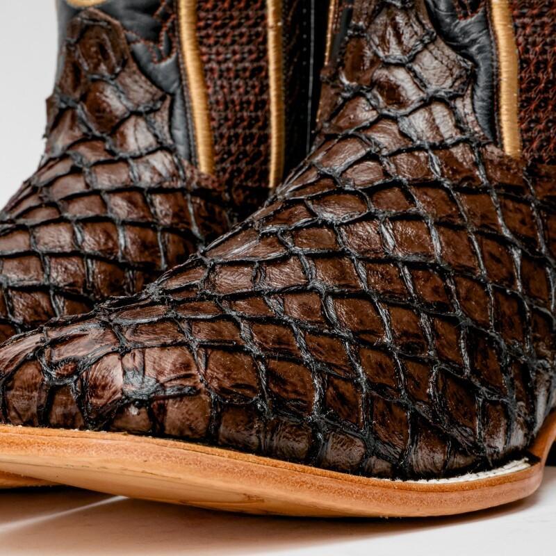 Brown Mini Piraroucu Leather Boots - Square Toe