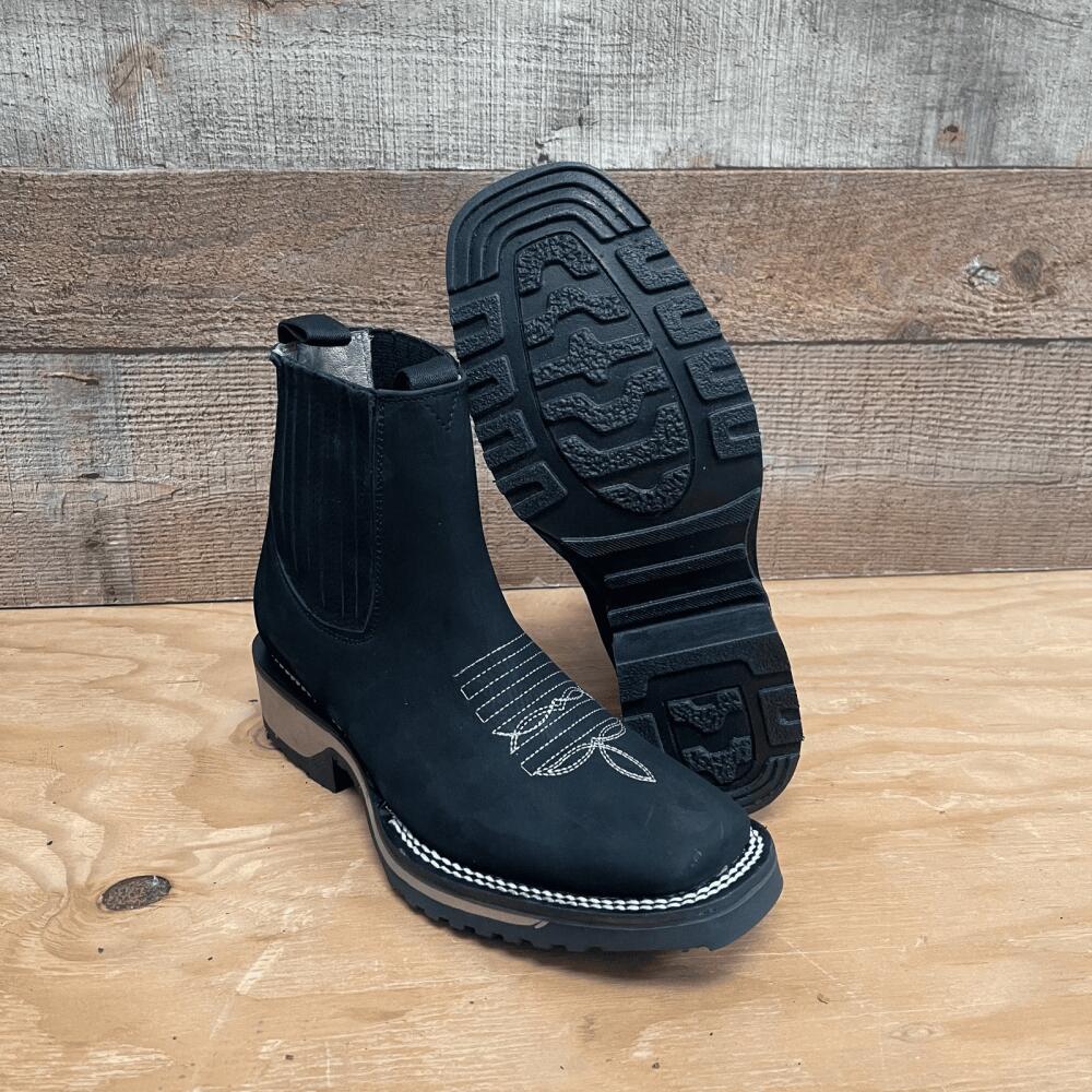 Embroidery Design Western Ankle Boot - Square Toe