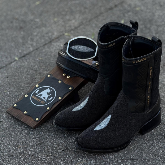Black Full Manta Western Boots