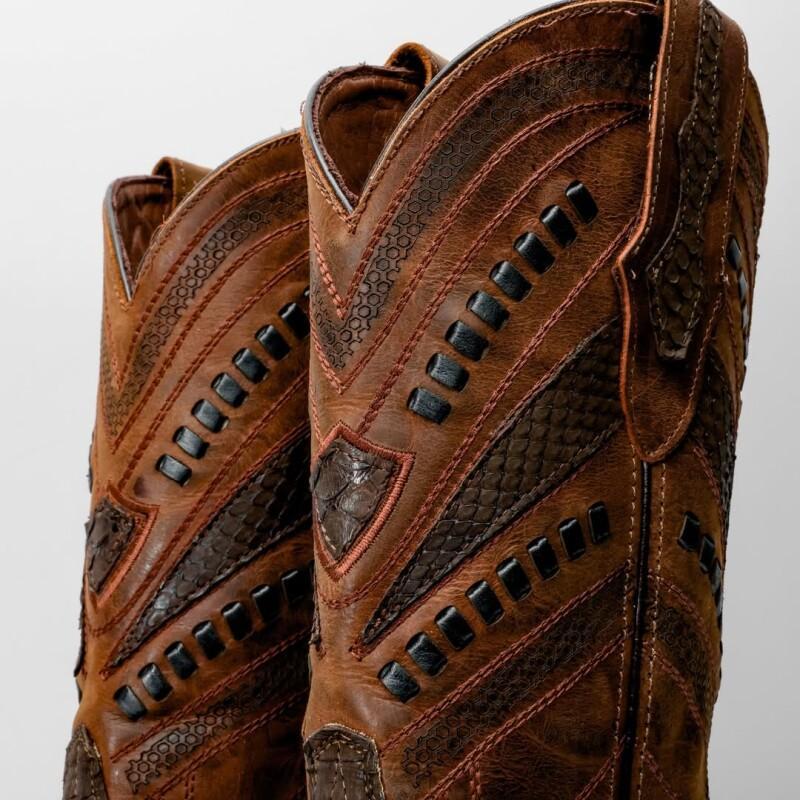 GENUINE Matte Brown Python Boots