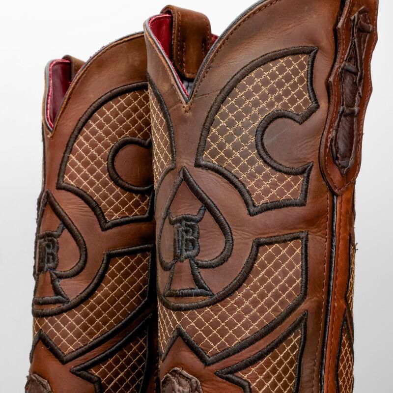 Matte Chocolate Brown Piraroucu Leather Boots