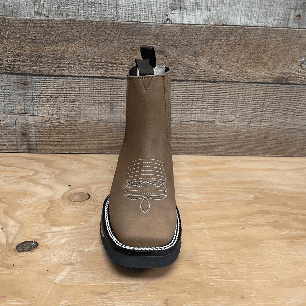 Embroidery Design Western Ankle Boot - Square Toe