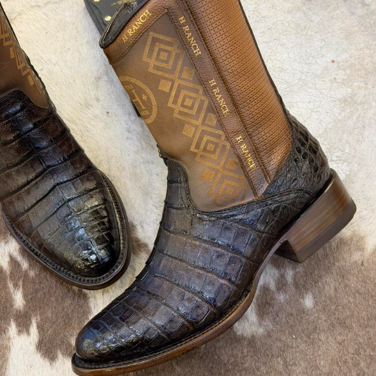 Crocodile Leather Short Western Boots
