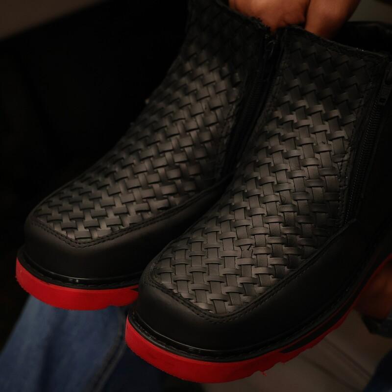 Black Basketweave Cowboy Boots