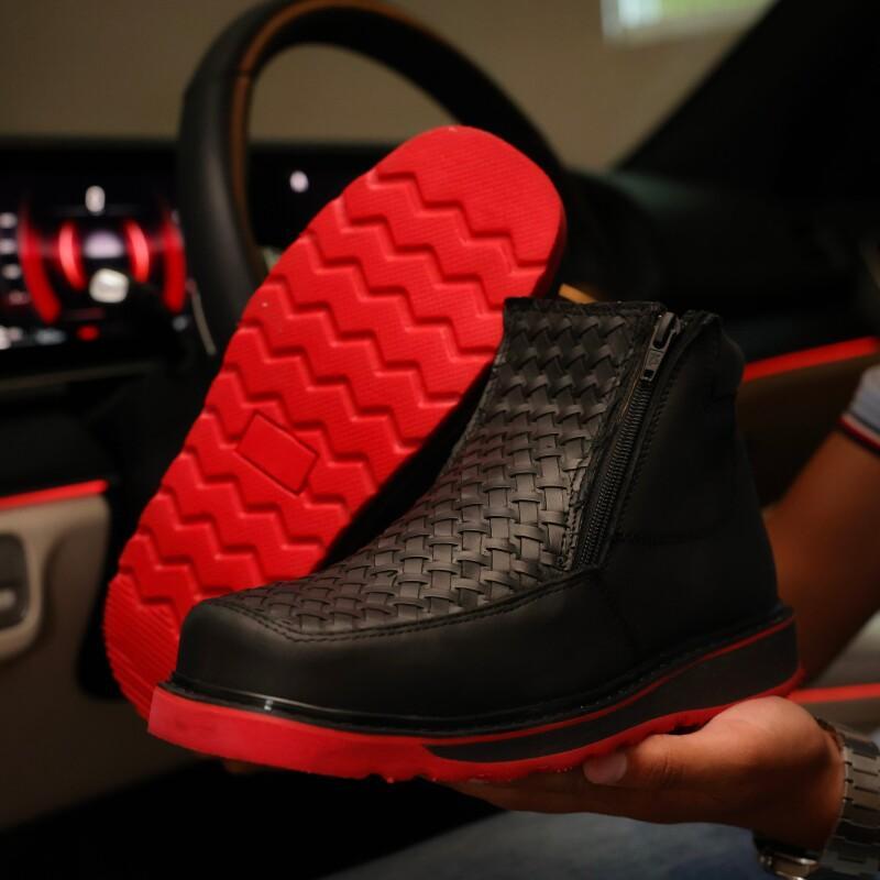 Black Basketweave Cowboy Boots