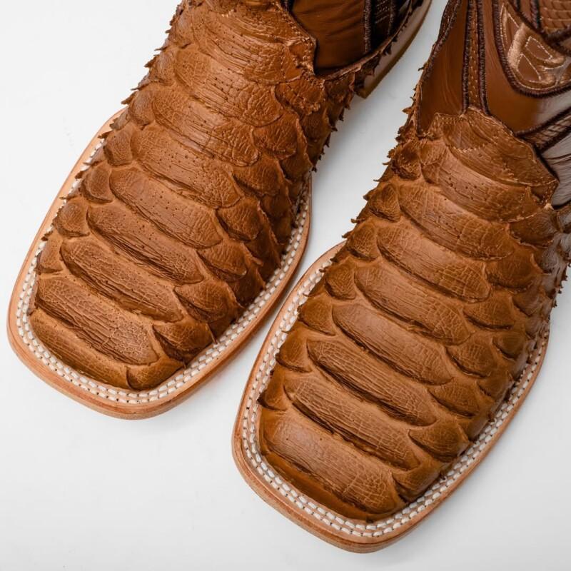 Matte Tan Jumbo Python Boots