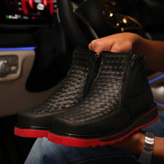 Black Basketweave Cowboy Boots