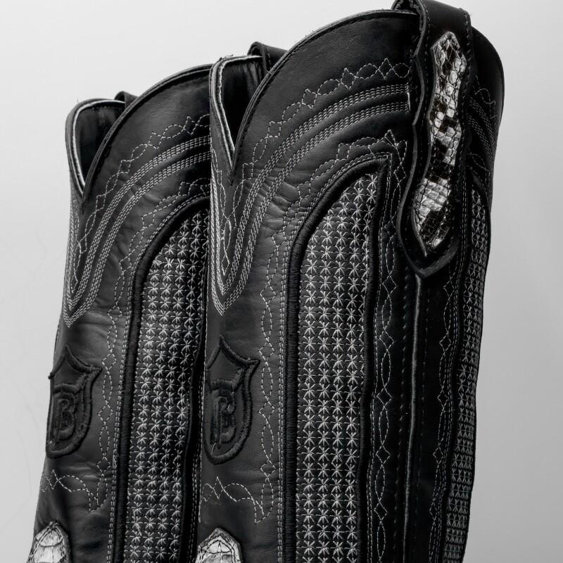 Natural Python Leather Boots - Square Toe