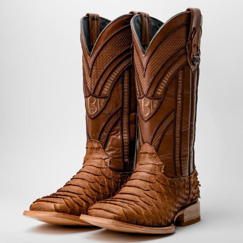 Matte Tan Jumbo Python Boots