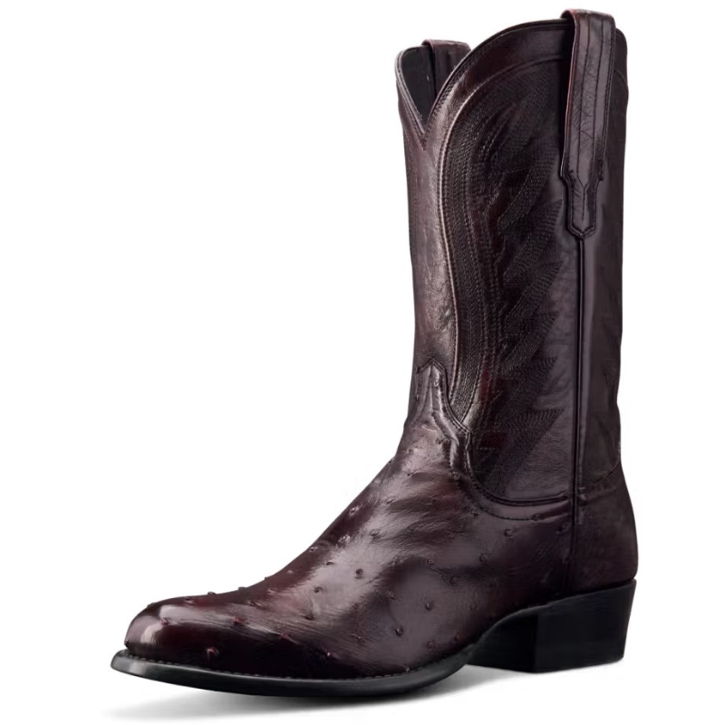 The Wyatt Blackcherry Ostrich Boot