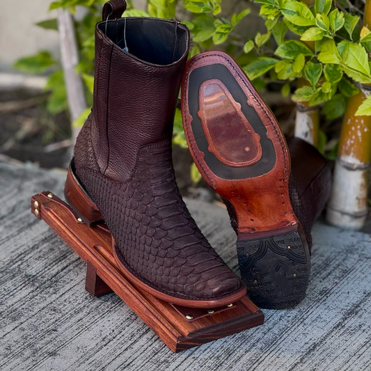 Original Tobacco Python Leather Boots