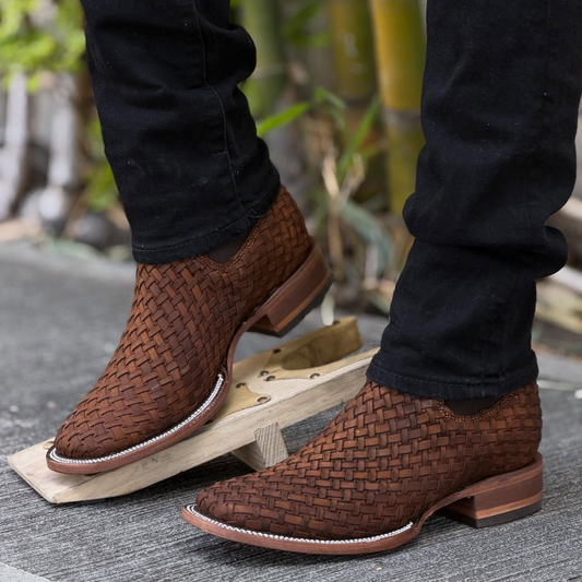 Tobacco Woven Cowboy Boots