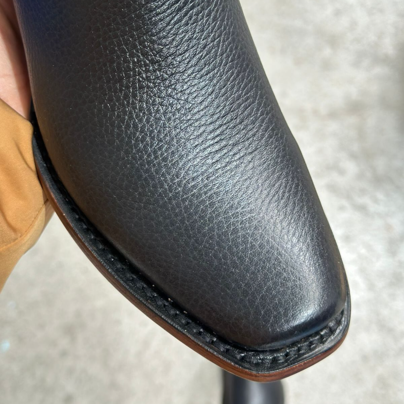 Black Brown Deerskin Leather Boots