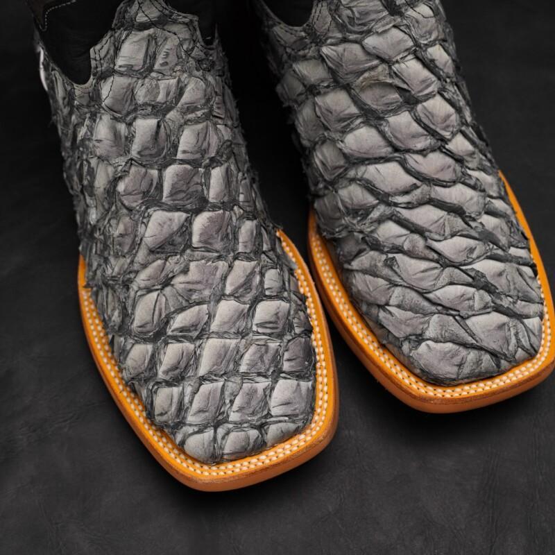 Authentic Gray Pirarucu Skin Boots