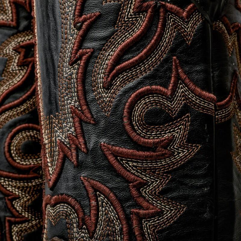 Brown Jumbo Python Leather Boots - Square Toe