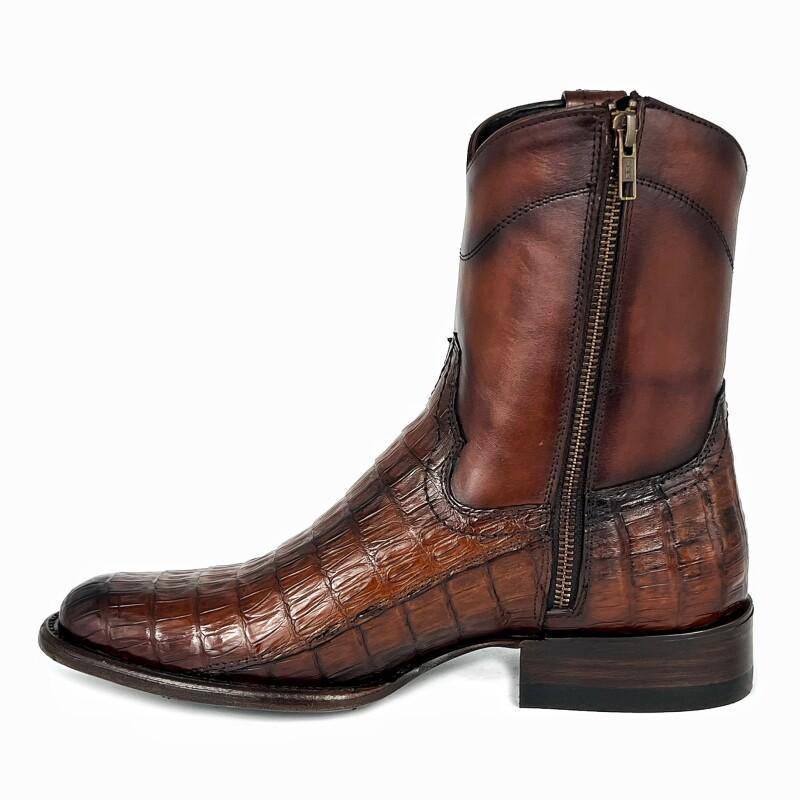 Brown Cola De Cocodrilo Boots