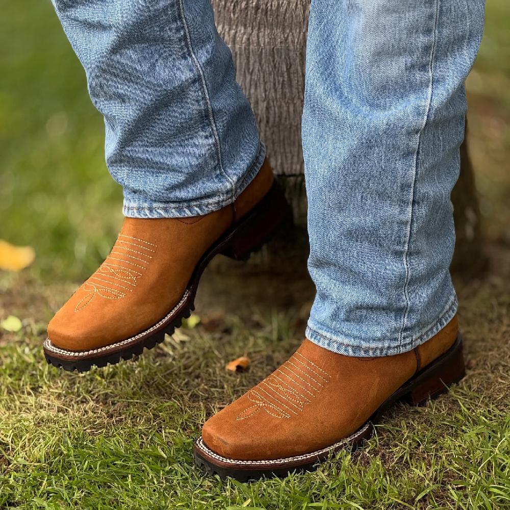 Men's Classic Cowboy Boots-vintage Embroidery, Square Head Design