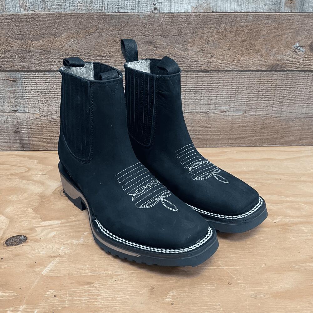 Embroidery Design Western Ankle Boot - Square Toe