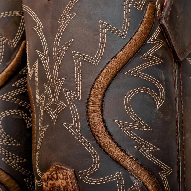 Honey Hand-Tooled Leather Boots With 3D Lightweight Sole