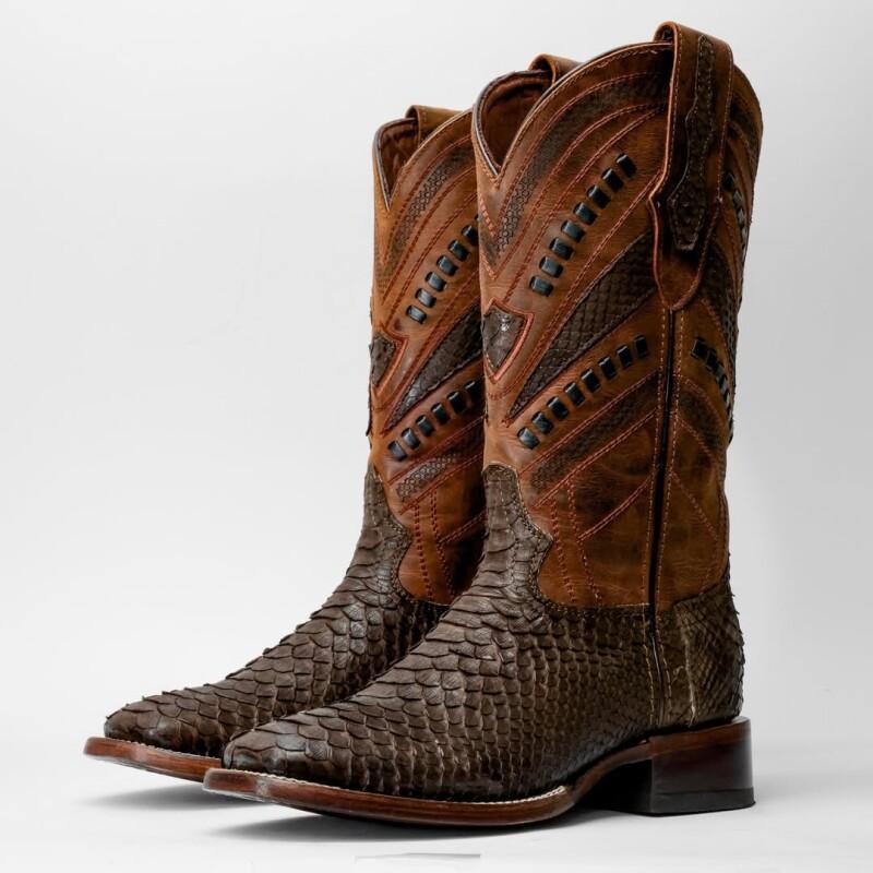 GENUINE Matte Brown Python Boots