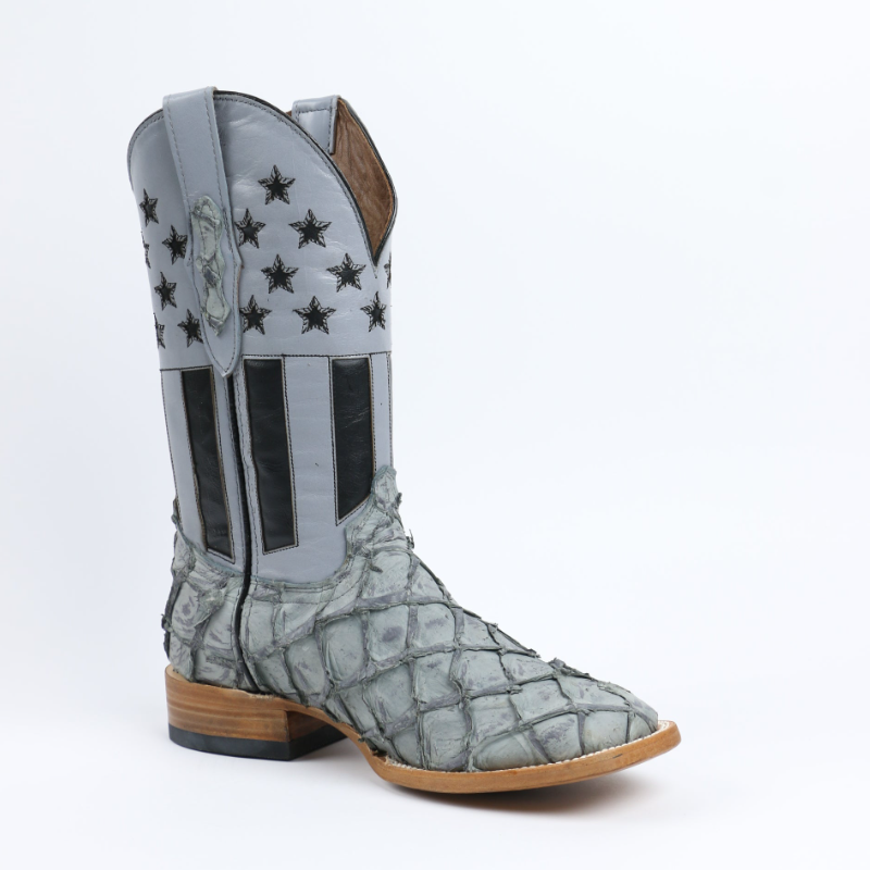 Chero’s Premium Exotic Pirarucu Storm Cloud Cowboy Boots