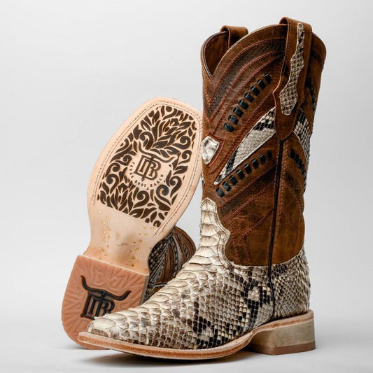 Genuine Python Boots - Square Toe