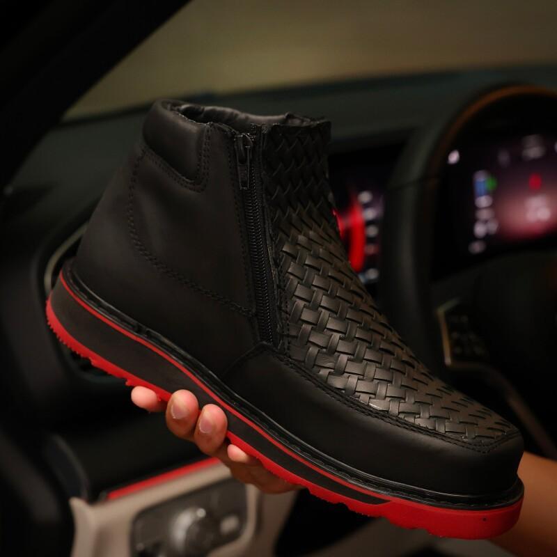 Black Basketweave Cowboy Boots