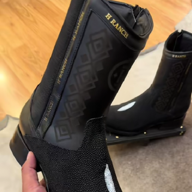 Black Full Manta Western Boots