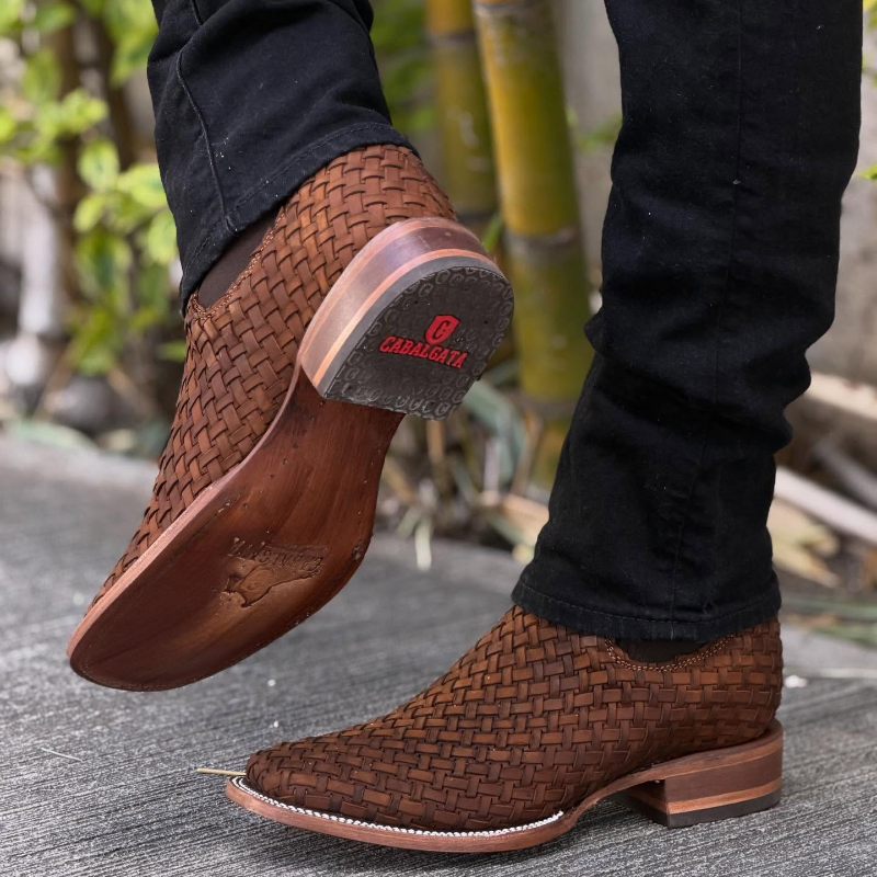 Tobacco Woven Cowboy Boots