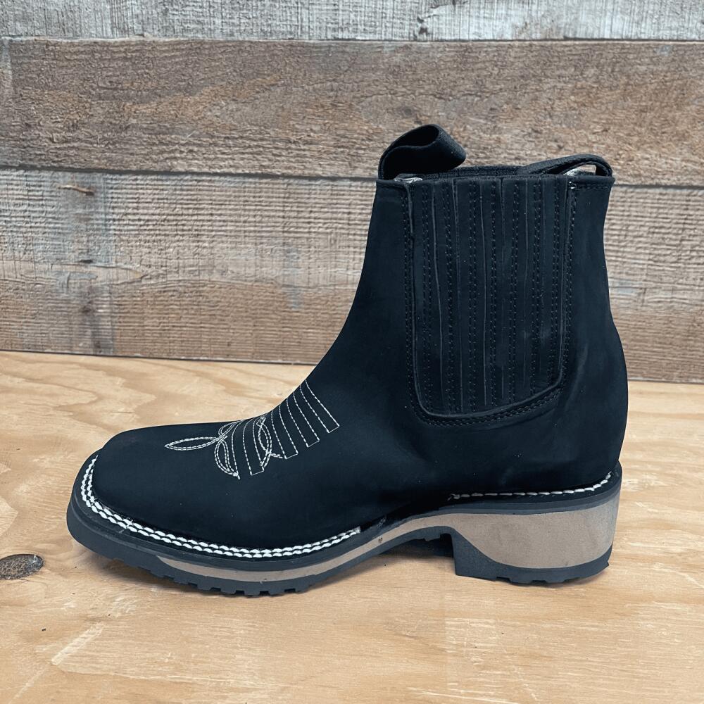 Embroidery Design Western Ankle Boot - Square Toe