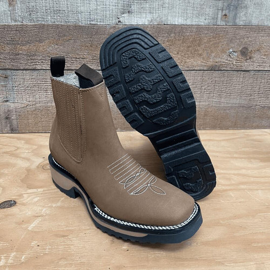 Embroidery Design Western Ankle Boot - Square Toe