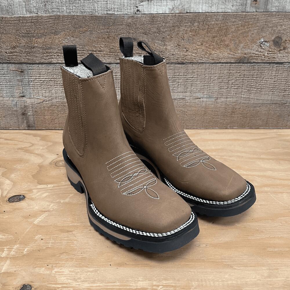 Embroidery Design Western Ankle Boot - Square Toe